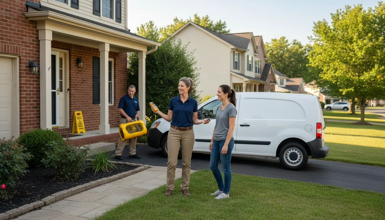 Residential water damage restoration in Parkersburg, WV